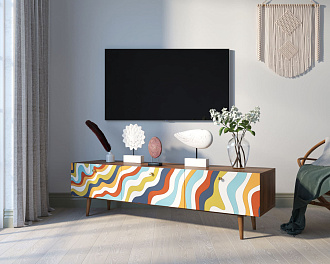Комод "Berber" с ящиками низкий под TV 21 принт арт BB19/Print_21