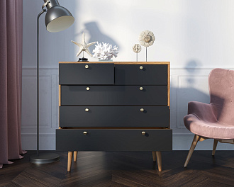 Комод "Berber" пять ящиков 33 принт арт BB36/Print_33