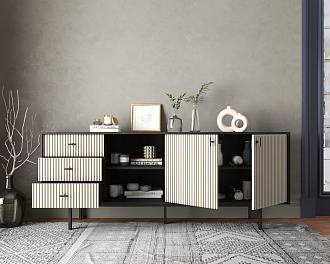 Комод с дверками и нишей "Emerson" арт EM15/milky/L