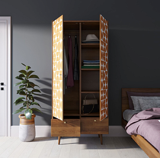 Шкаф двухстворчатый "Berber" принт 14 арт BB16/Print_14