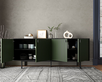 Комод с четыремя дверками "Emerson" арт EM01/green/L