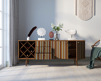Комод "Berber" удлиненный с бутылочницей 20 принт арт BB15/Print_20
