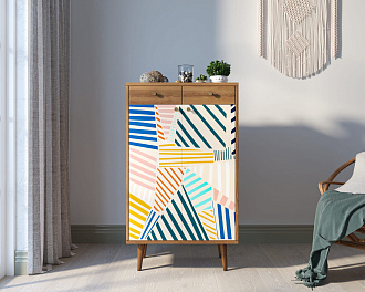 Комод "Berber" два ящика и дверки 42 принт арт BB46/Print_42