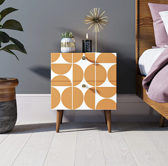 Тумбочка "Berber" с двумя ящиками 14 принт арт BB03/Print_14