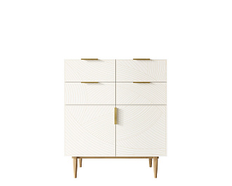 Большой комод с четырьмя ящиками и дверками "Line" LN17/GR1/beige