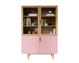 Буфет с двумя дверками "Line" LN11/GR1/pink