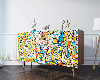 Комод "Berber" три дверки 1 принт арт BB01/Print_01