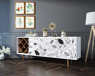 Комод "Berber" удлиненный с бутылочницей 9 принт арт BB15/Print_09