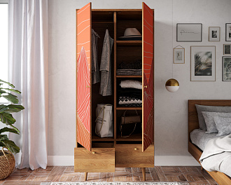 Шкаф двухстворчатый "Berber" принт 49 арт BB16/Print_49