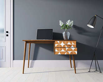 Стол рабочий "Berber" принт 14 с одной тумбой арт BB20/Print_14