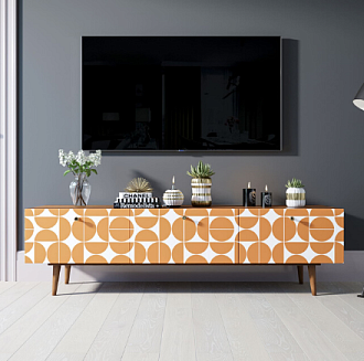 Комод "Berber" с ящиками низкий под TV принт 14 арт BB19/Print_14