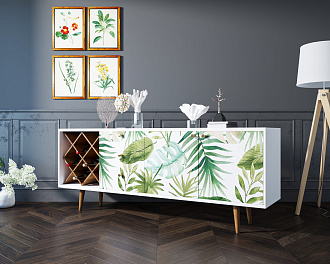 Комод "Berber" удлиненный с бутылочницей 4 принт арт BB15/Print_04