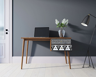 Стол рабочий "Berber" принт 19 с одной тумбой арт BB20/Print_19