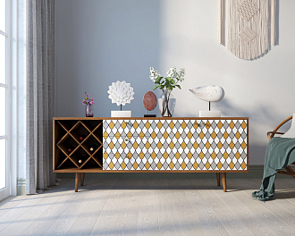 Комод "Berber" удлиненный с бутылочницей 22 принт арт BB15/Print_22