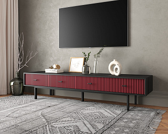 Комод с четырьмя ящиками под TV "Emerson" арт EM06/red/L