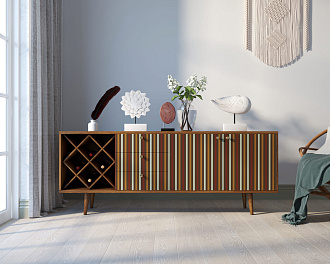 Комод "Berber" удлиненный с бутылочницей 20 принт арт BB15/Print_20
