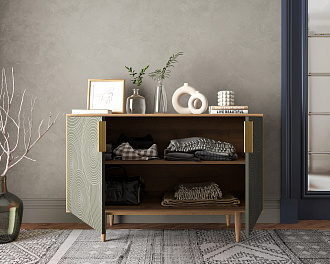 Комод с двумя дверками "Line" R18/browngrey