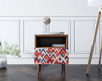 Тумбочка "Berber" с одним ящиком 2 принт арт BB06/Print_02