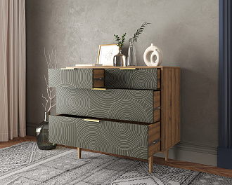 Комод с четыремя ящиками "Line" R22/browngrey