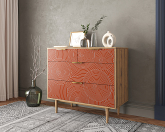 Комод с четыремя ящиками "Line" R22/red