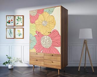 Шкаф трехстворчатый "Berber" принт 5 арт BB02/Print_05