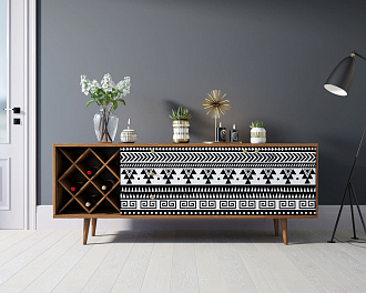 Комод "Berber" удлиненный с бутылочницей 19 принт арт BB15/Print_19
