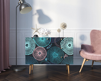 Комод "Berber" три ящика и дверка 32 принт арт BB34/Print_32