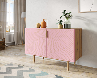 Комод с двумя дверками "Line" LN01/GR1/pink
