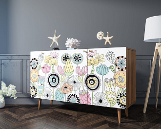 Комод "Berber" с двумя дверками и ящиками принт 3 арт BB17/Print_03