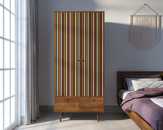 Шкаф двухстворчатый "Berber" принт 20 арт BB16/Print_20