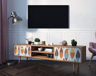 Комод "Berber" с нишей низкий под TV принт 48 арт BB49/Print_48