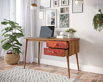 Стол рабочий "Berber" принт 49 с одной тумбой арт BB20/Print_49