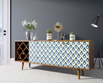 Комод "Berber" удлиненный с бутылочницей 13 принт арт BB15/Print_13