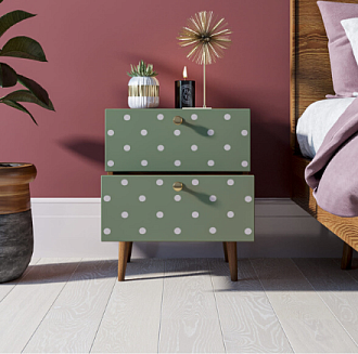 Тумбочка "Berber" с двумя ящиками 12 принт арт BB03/Print_12