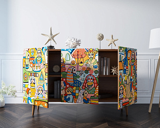 Комод "Berber" три дверки 1 принт арт BB01/Print_01