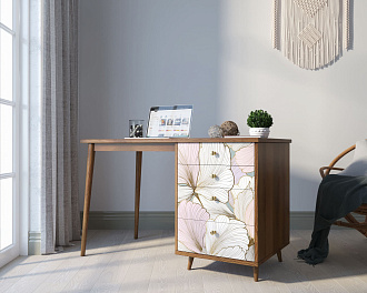 Стол рабочий "Berber" принт 31 с одной тумбой арт BB31/Print_31