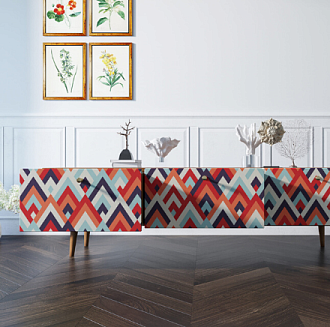 Комод "Berber" с ящиками низкий под TV принт 2 арт BB19/Print_02