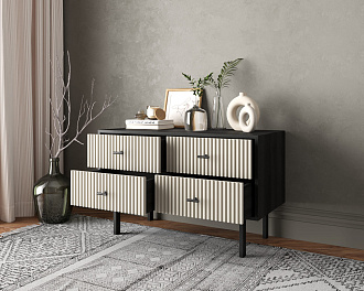 Комод с четырьмя ящиками "Emerson" арт EM05/milky/L