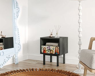 Тумбочка с нижним ящиком "Emerson" Матрешки арт EM17/Art04