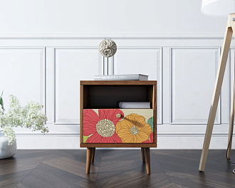 Тумбочка "Berber" с одним ящиком 5 принт арт BB06/Print_05