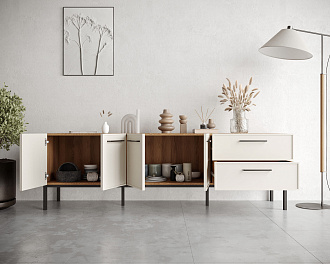 Комод с четырьмя дверками и двумя ящиками "Nicole" арт NEM04