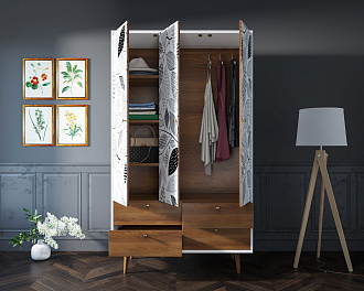 Шкаф трехстворчатый "Berber" принт 9 арт BB02/Print_09