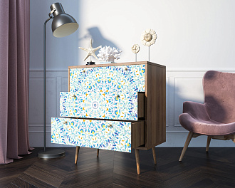 Комод "Berber" три ящика 46 принт арт BB40/Print_46