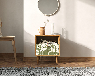 Тумбочка "Berber" с одним ящиком 53 принт арт BB06/Print_53