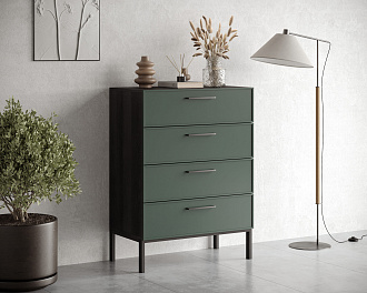 Комод вертикальный с четырьмя ящиками "Nicole" арт NEM18G