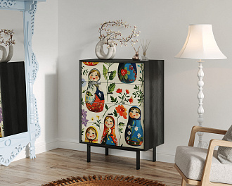 Комод вертикальный с четырьмя ящиками "Emerson" by Kandinsky арт EM18/Print_01