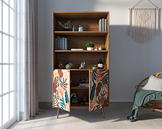 Стеллаж с дверками "Berber" принт 25 арт BB26/Print_25