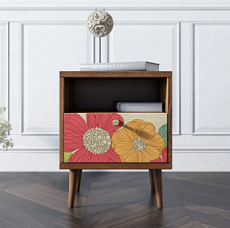 Тумбочка "Berber" с одним ящиком 5 принт арт BB06/Print_05
