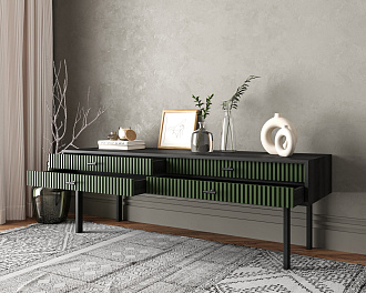 Консоль с двумя ящиками "Emerson" арт EM23/green/L