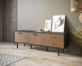 Комод с четырьмя дверками и двумя ящиками "Emerson" арт EM04